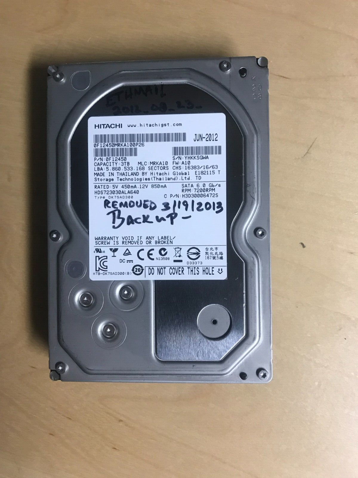 内蔵型ハードディスクドライブ HITACHI HDS723030ALA640 3TB HDD 7200rpm 内蔵型ハードディスクドライブ HITACHI HDS723030ALA640 3TB HDD