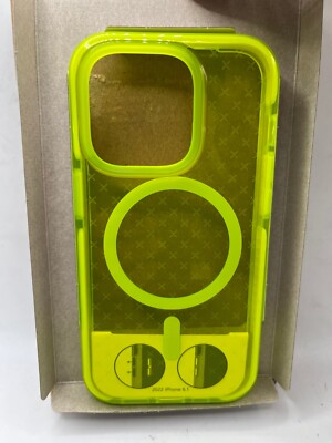 Tech21 Evo Check Case With Magsafe for iPhone 14 Pro (6.1'') - Acid Yellow