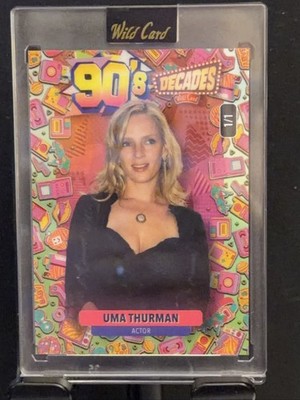 Wild Card 90's Decades Uma Thurman 2024 1/1 Preproduction Proof Trading Card