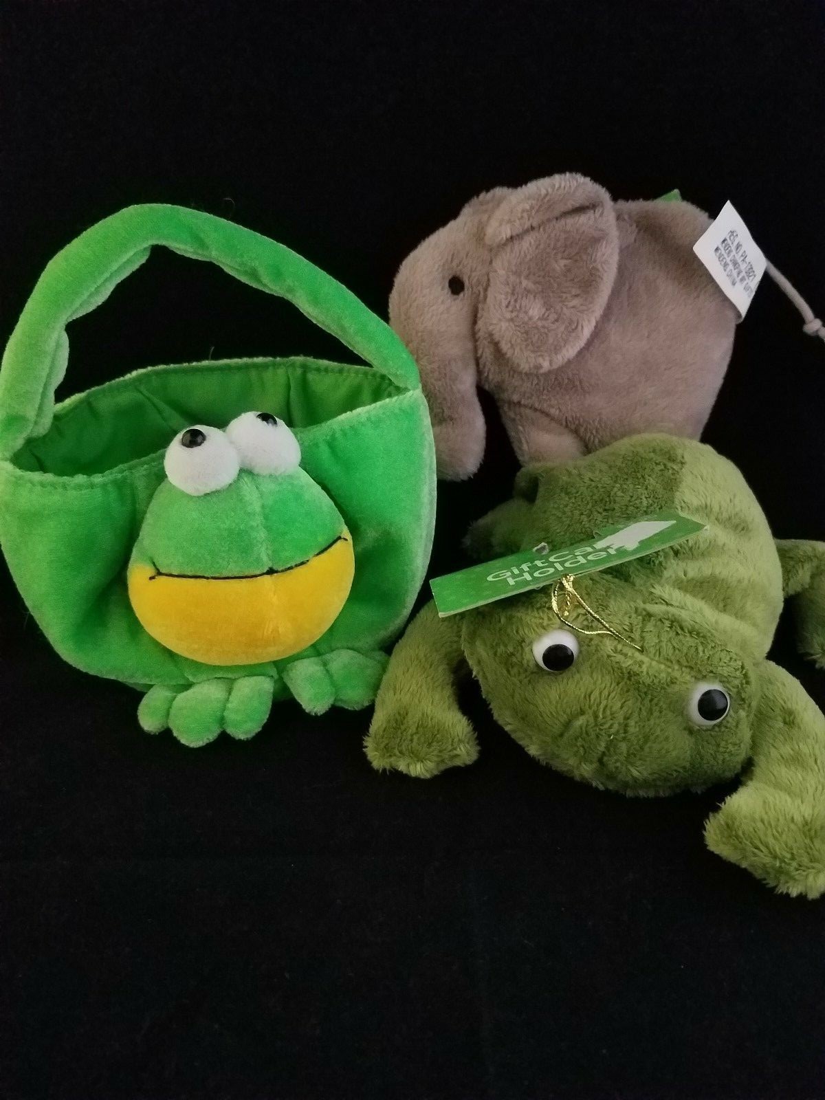 Elephant - Frogs Plush Gift Card Holders & Basket From Target - Set of 3 - NEW!!