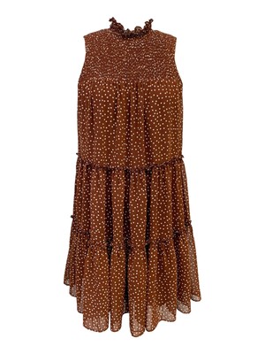 Женское мини-платье-сорочка TAYLOR PETITE с коричневой подкладкой без рукавов Petites 2P