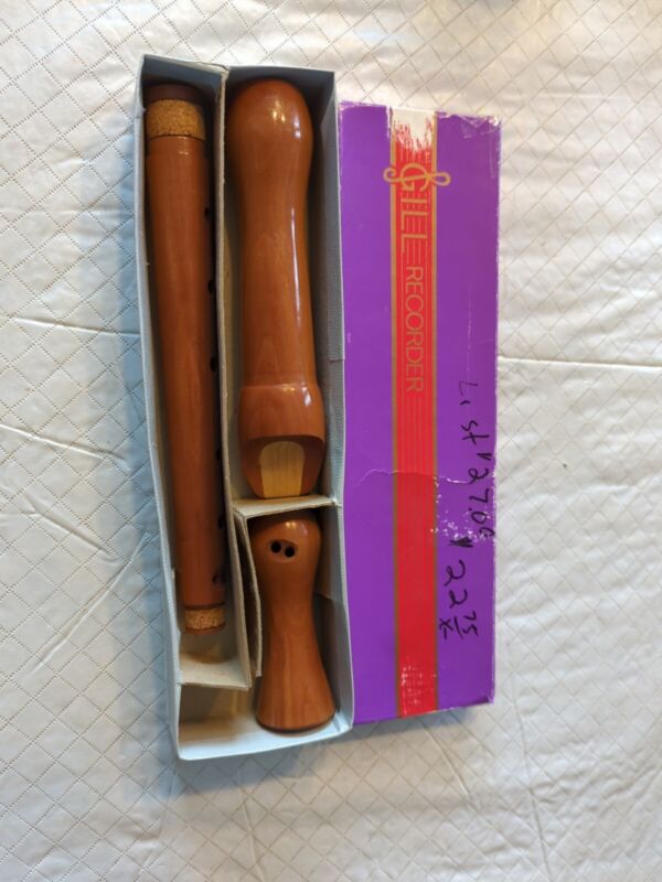 Vintage Gill Wood Recorder In Original Box, Made In Brazil