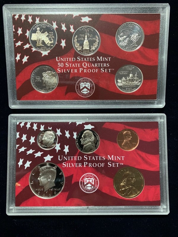 2000 US Mint Silver Proof Set 10 Piece Silver Set with State