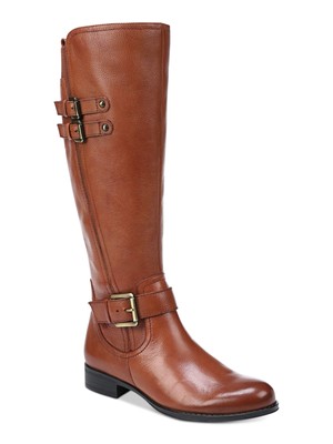 

NATURALIZER Женские коричневые сапоги Jessie Zip-Up с широкой пряжкой до середины икры, 6,5 м, Коричневый, F8467L2