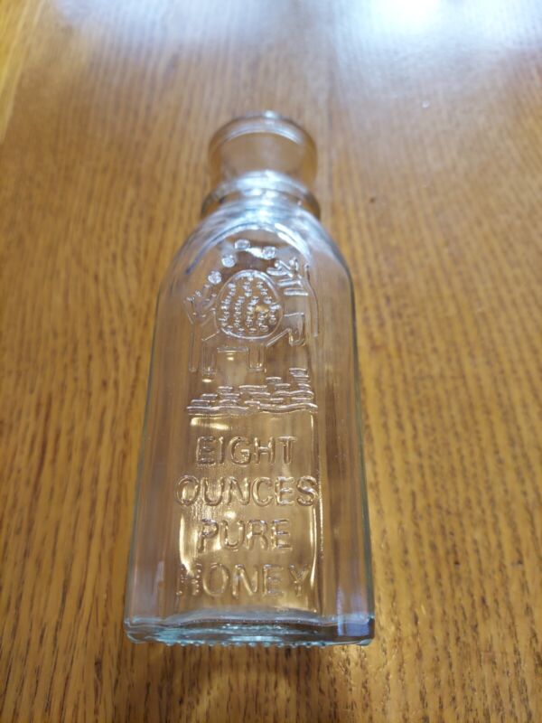 Vintage Eight Ounces Pure Honey Glass Bottle