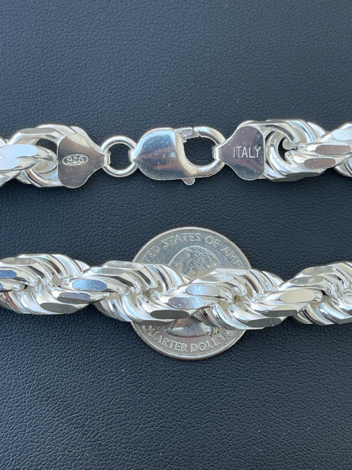 Pre-owned Silver Real Solid 925 Sterling  11mm Thick Men's Rope Chain Necklace Heavy Kilo