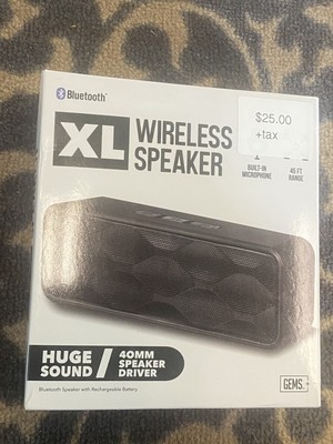 GEMS Bluetooth XL Wireless Speaker 40mm, MIC built-in, 45ft Range, iPhone music