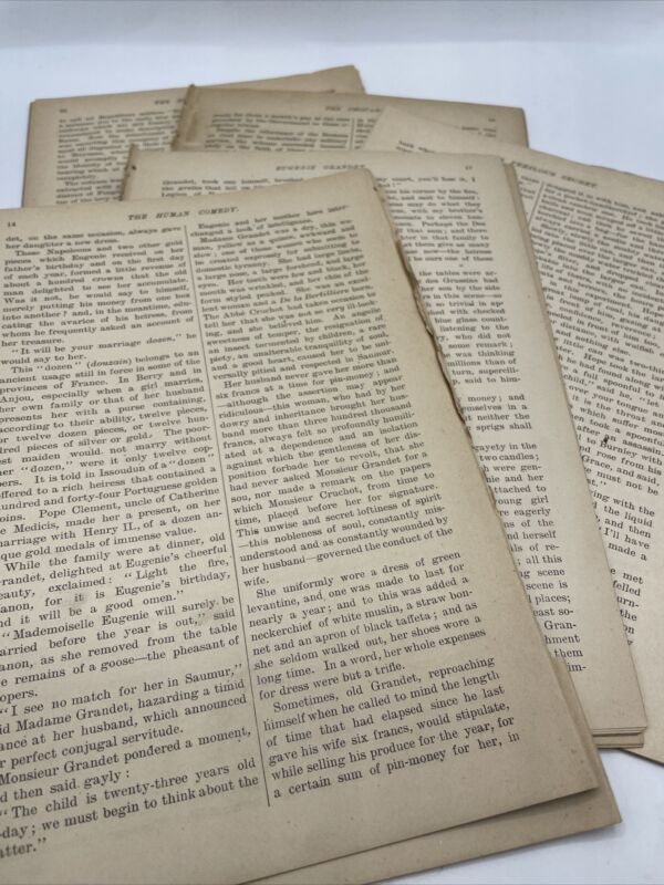 150 Antique 1890s Text Pages Junk Journal Scrap Art Book Paper Lot