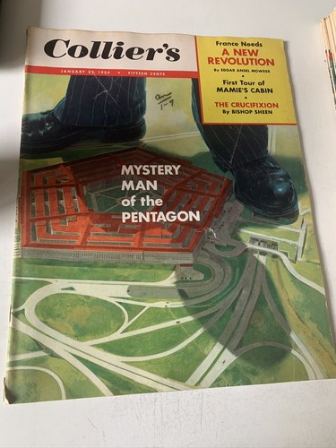 1954 JANUARY 22 COLLIER'S MAGAZINE - PENTAGON - BEAUTIFUL FRONT COVER - F 2370