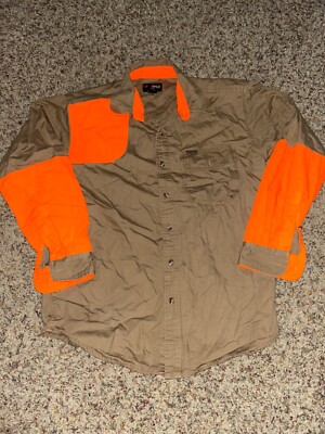 Gander Mountain Guide Series Shirt Heavy Khaki Orange Bird Hunting Men s Small