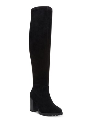 

STEVE MADDEN Черные женские ботинки Isabela на платформе 1 дюйм с круглым носком на блоке каблуке 7,5 м, Черный, ISAB01D1