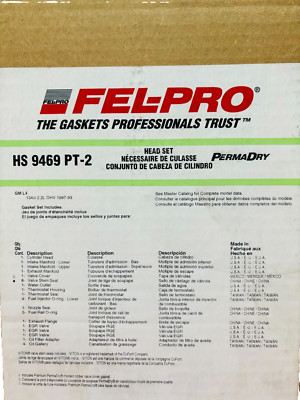 OEM Engine Head Gasket Set Fel-Pro HS 9469 PT-2 FOR GM 2.2L OHV 93-97 HS9469PT2
