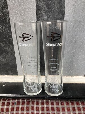 2 x Strongbow Cider Pint Glasses New CE Stamped Pint 568ml Man Cave Bar Pub