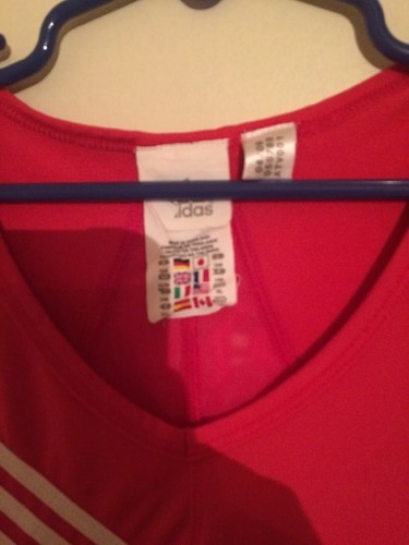 Adidas Women’s Active T Shirt XL Sleeveless Clima Cool Red Vented Back Excellent