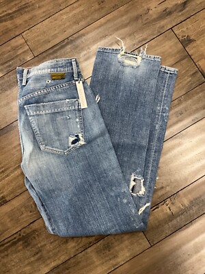 Goldsign Mr Right Light wash distressed button fly jeans size 26