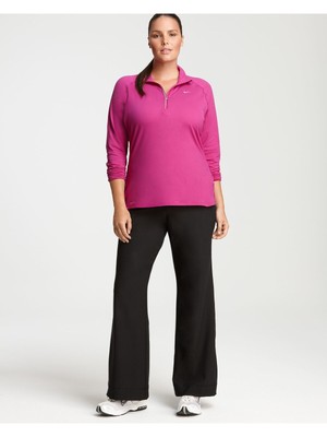 

Брюки-клеш NIKE Womens Black влагоотводящие с карманами Active Wear Plus, Черный