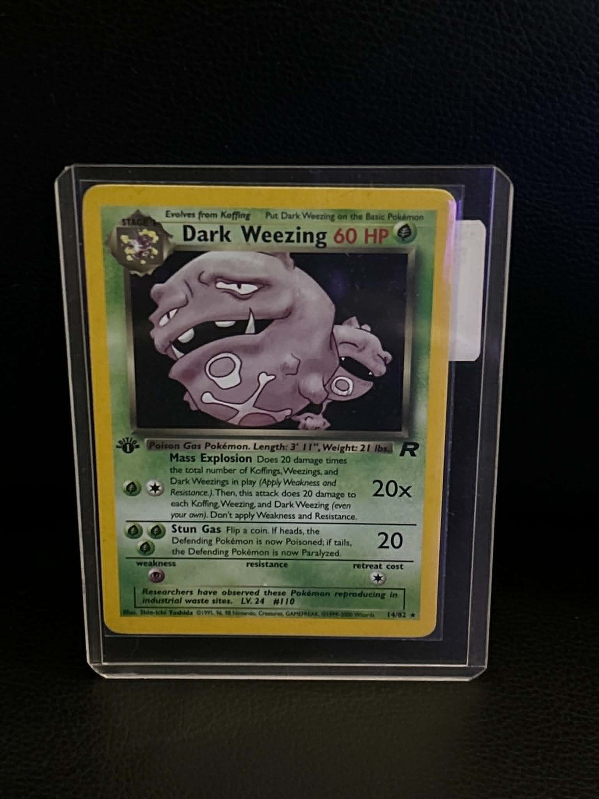 Dark Weezing (14) 14/82 Team Rocket Holo Rare Pokemon 1st Edition Holofoil
