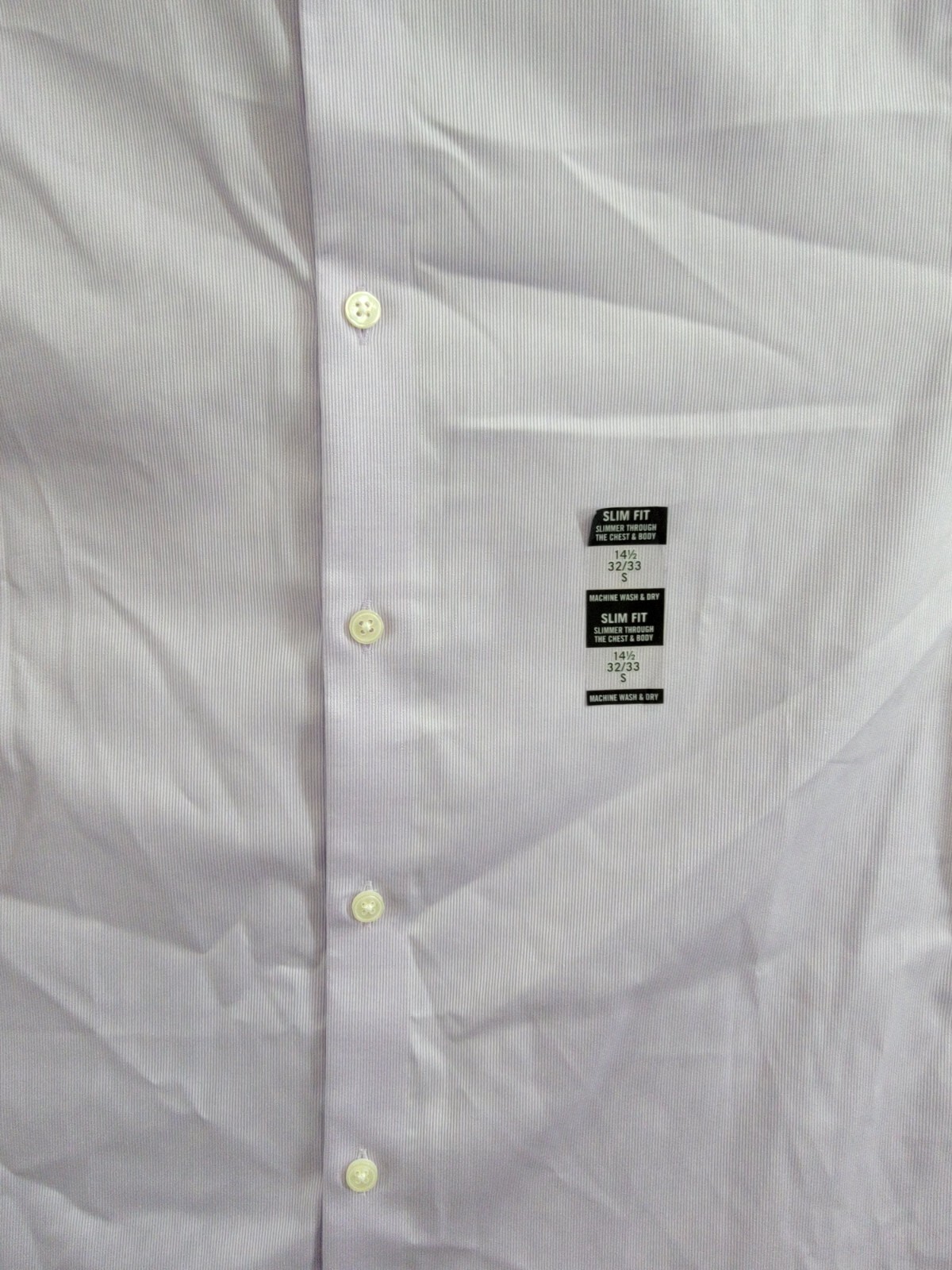 Calvin Klein Steel + Slim Fit Modern Pin Cord Dress Shirt Men's 14.5 32/33 Lilac - Picture 9 of 18