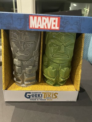 Geeki Tikis THOR & HULK Marvel Ceramic Mug Set Of 2 Rare