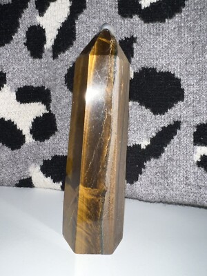 4.5 inch Tiger's Eye Stone Point Obelisk Natural Crystal Tower Decoration #86