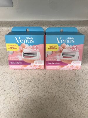 2 Of Brand New Venus Gillette White Tea Comfortglide 3 Blade Lames Totally 12ct
