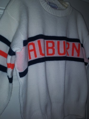 Vintage USA Marlomar Corp University Auburn Tigers Acrylic SPELL OUT Sweater Lrg