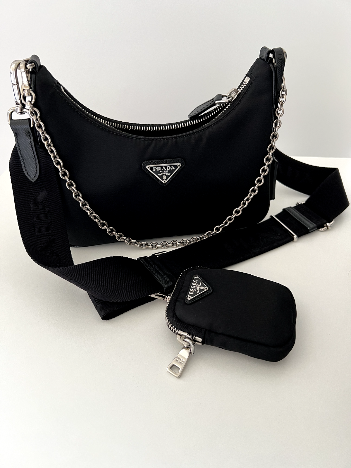 Sell Prada Nylon Re-Edition Multi-Pochette Bag - Black