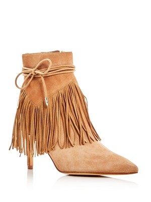 

SAM EDELMAN Женские Бежевые Кожаные Ботильоны Marion с Острым Носком С Бахромой На Шпильке, Размер, Бежевый, E6179L1