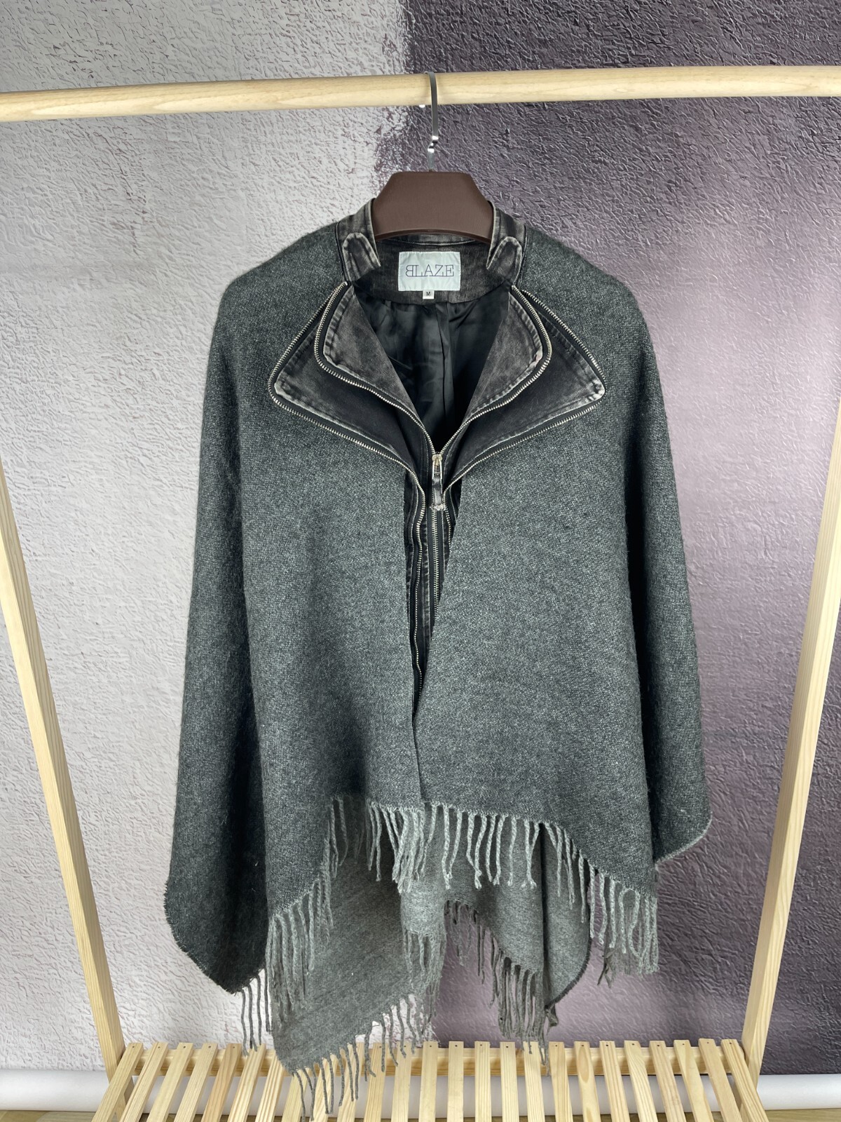 ジャケット・アウター HYKE 21ss C/N GANSEY SWEATER PONCHO Linger Poncho Black – Gimaguas