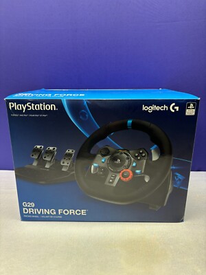 Logitech G29 Driving Force Racing Wheel & Pedals Black CIB for Playstation 4 & 3