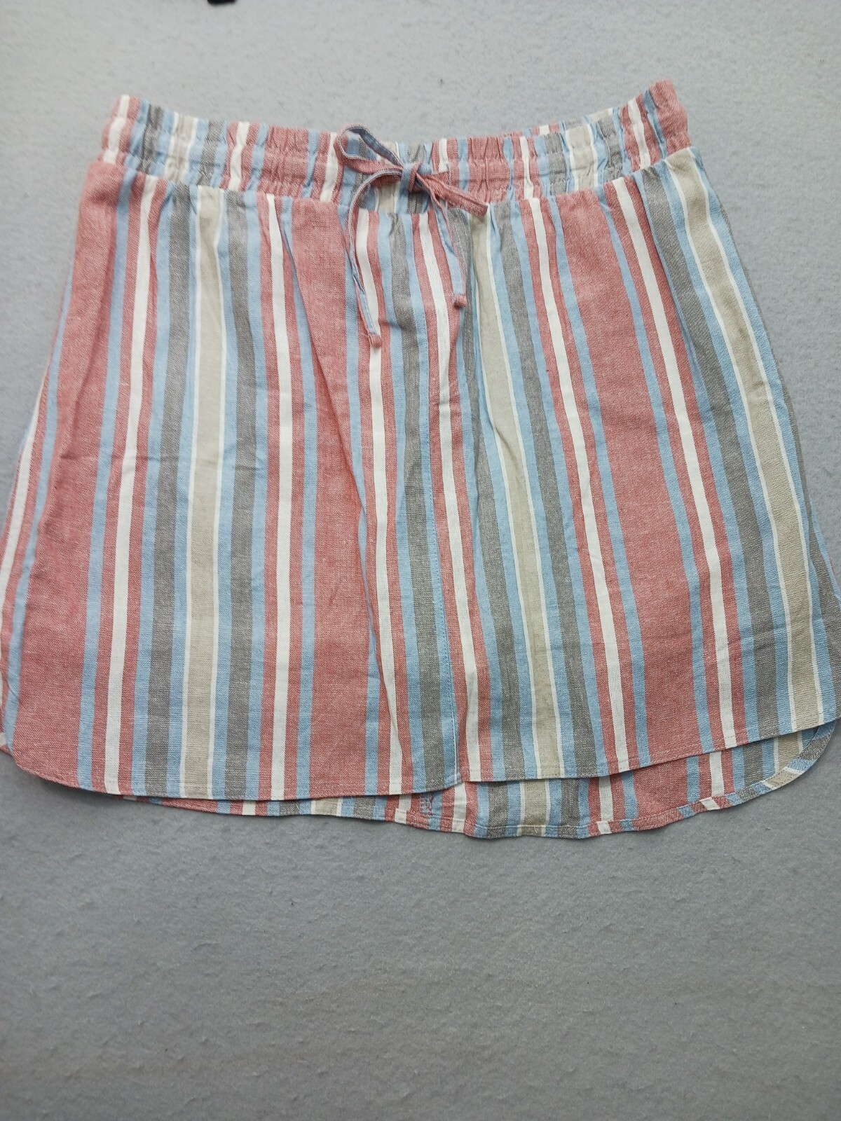 Royalty for me Women's Shorts Size L Multi-Stripe Linen Blend Drawstring Summer