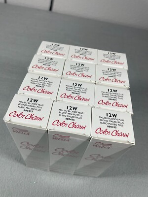 LOT OF 12 - WELLA COLOR CHARM PERMANENT DYE GEL 2oz 57g - 12W-MALIBU BLONDE PLUS