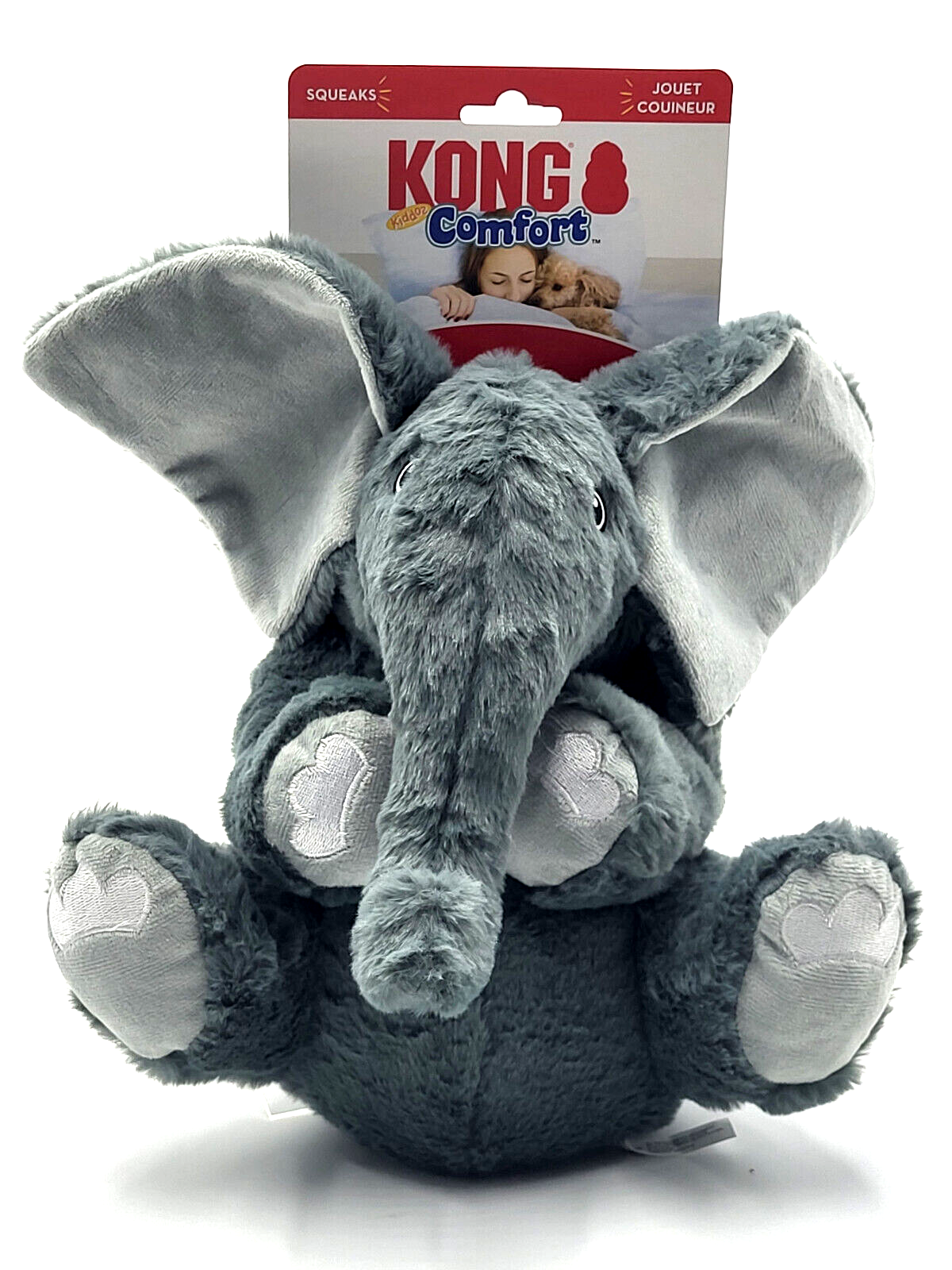 KONG Comfort Kiddos JUMBO Elephant Soft Plush Removable Squeaker Dog Toy 14"