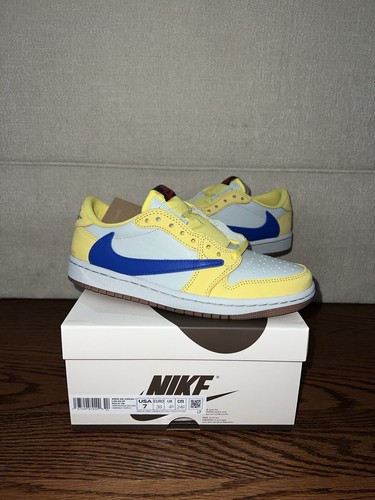Pre-owned Jordan Travis Scott X Air  1 Retro Og Sp Low Canary Dz4137-700 Us Size 7w/5.5m✅ In Yellow