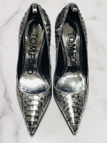 TOM FORD Silver Snakeskin Python Heels Shoes | eBay