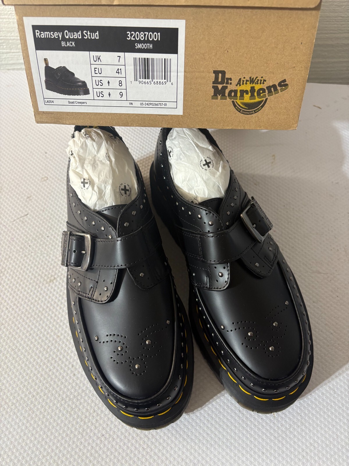 靴 Dr.Marten RamseyQuadStud DR. MARTENS RAMSEY QUAD STUD STRAP MONK PLATFORM CREEPERS