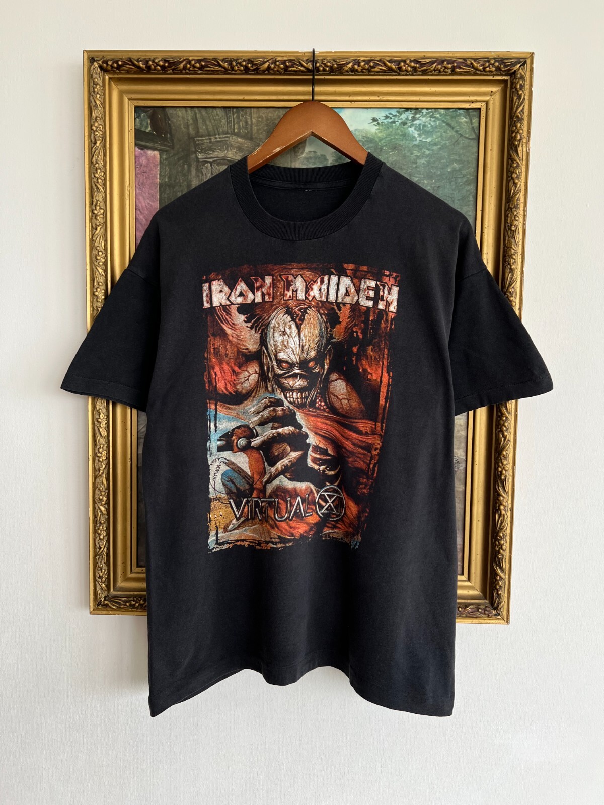 Vintage 90s Iron Maiden Virtual World Tour Black T-shirt | eBay