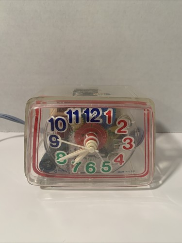 VTG Ingraham Clear Alarm Clock Toastmaster Teen Kids 49-665 Retro Alarm WORKS