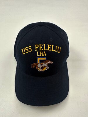 The Corps USS Peleliu LHA 5 Logo Blue Baseball Cap Hat One Size