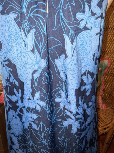 Pre-owned Lilly Pulitzer Donita Maxi Dress Navy Spotting A Pattern Size 4,16 In Multicolor