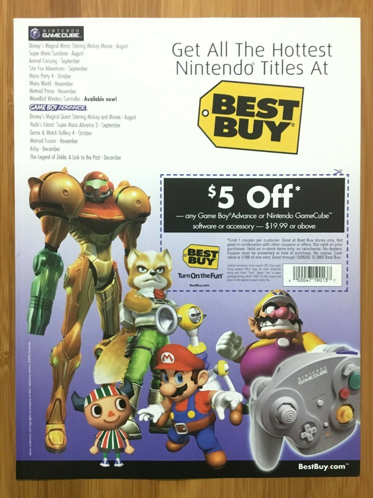 2002 BEST BUY Gamecube Print Ad/Poster Super Mario Sunshine