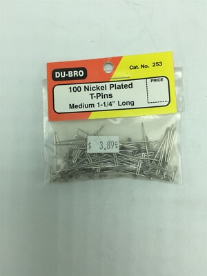 Nickel Plated T-Pins Medium 1-1/4'' (100) DUB253