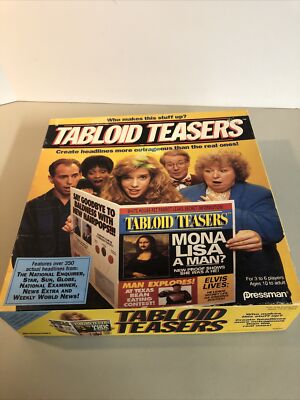 Tabloid Teasers Board Game #3655 1991 Pressman Complete No Instructions