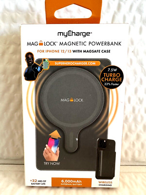 myCharge - MagLock 6000mAh Wireless Portable MagSafe Charger - Graphite  NEW!!