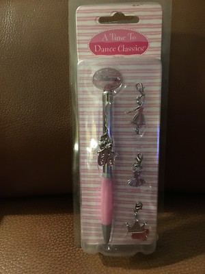 Russ Berrie A Time To Dance Classics Ballerina Ink Pen with 4 Charms