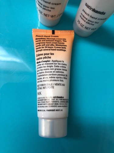 NEW MARY KAY TRAVEL SIZE PEACH SATIN HANDS HAND CREAM LOT OF 3 SHIPS FAST!