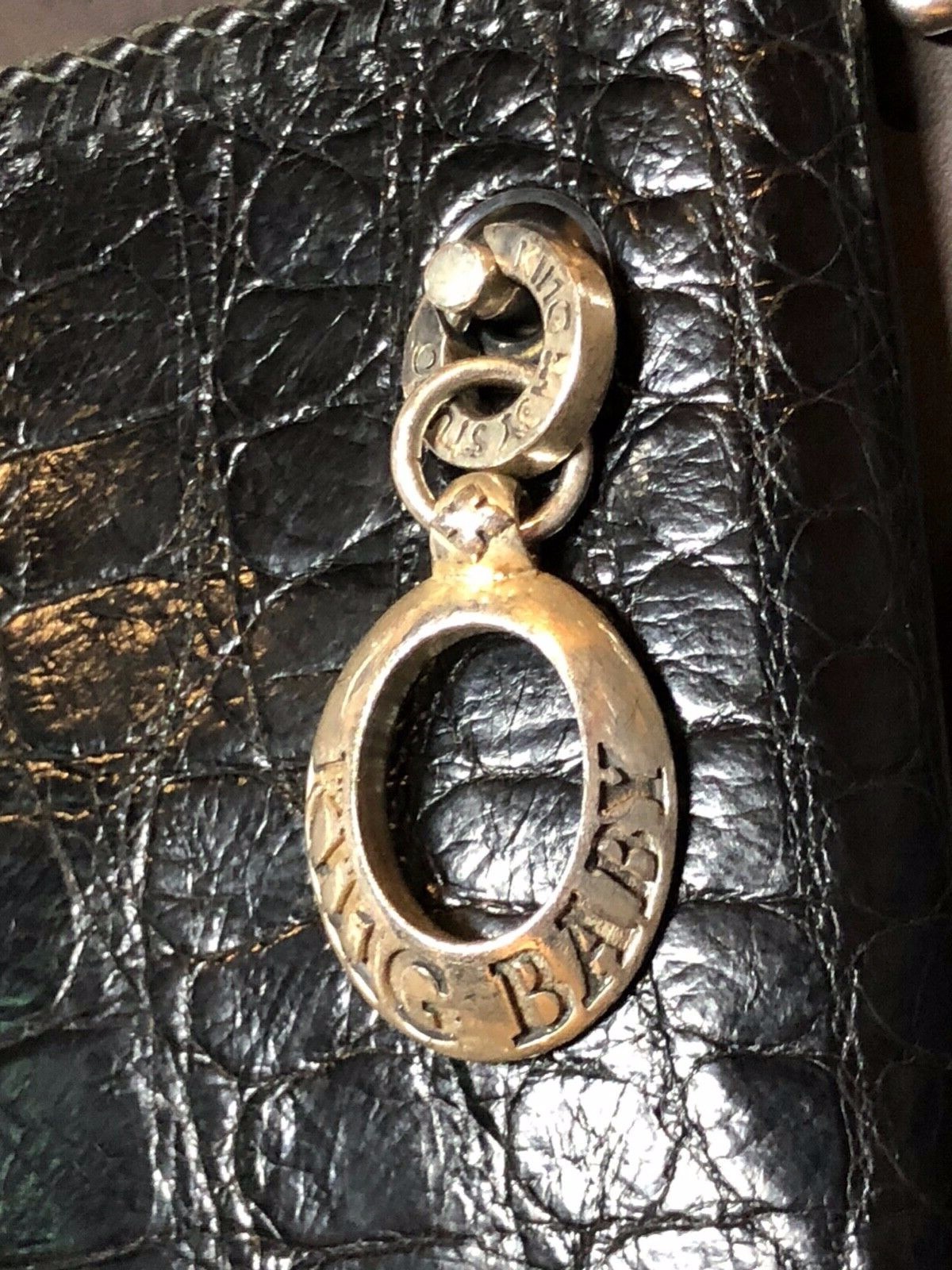 King Baby Studio Black Gator Wallet w/ Stingray Coss (CHAIN SOLD SEPARATELY)