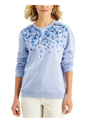 

Женский синий флисовый свитер с длинными рукавами KAREN SCOTT SPORT Petites