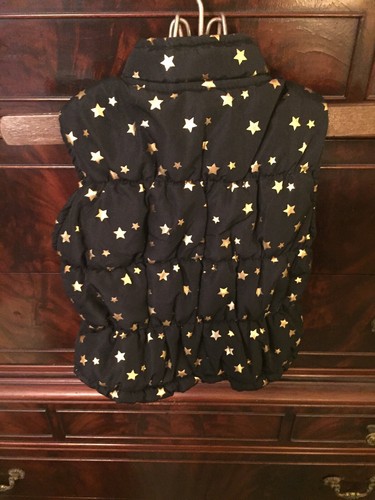 Healthtex Size 24mo Black Puffer Vest With Gold Stars ~