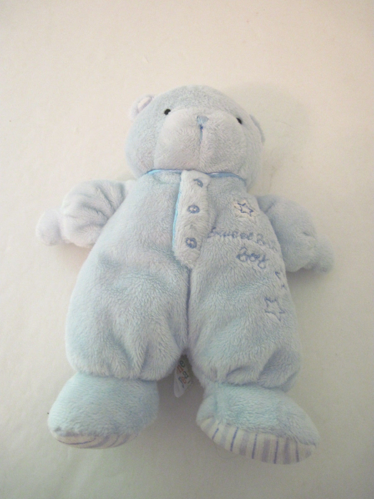 Carters Just One Year SWEET BABY BOY STAR LOVEY- Light Blue Plush BEAR Rattle